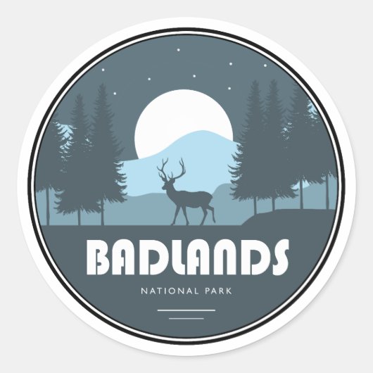 Sticker Rond Parc national des Badlands Deer (Devant)