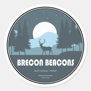 Sticker Rond Parc national des Brecon Beacons Deer