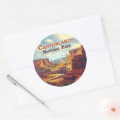 Sticker Rond Parc national des Canyonlands Utah Moab Retro (Enveloppe)