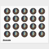 Sticker Rond Parc national des Cavernes Carlsbad (Feuille)