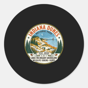 Sticker Rond parc national des dunes de l'Indiana randonnée vin
