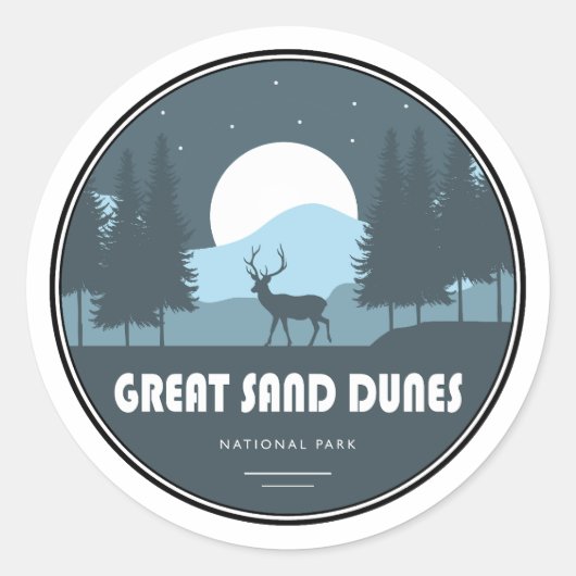 Sticker Rond Parc national des Great Sand Dunes Deer (Devant)