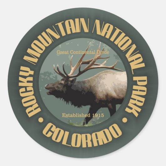 Sticker Rond Parc national des Rocheuses (Devant)