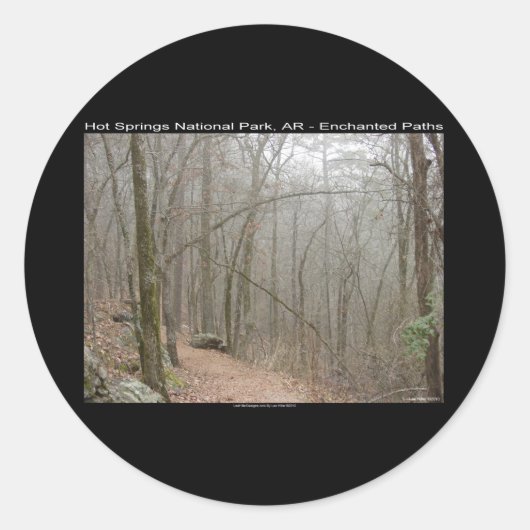 Sticker Rond Parc national des sources chaudes, AR - Chemins en (Devant)