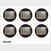 Sticker Rond Parc national des sources chaudes, AR - Chemins en (Feuille)