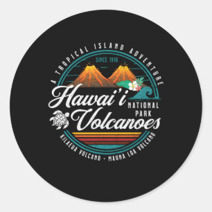 Sticker Rond Parc national des volcans d'Hawaii Kilauea