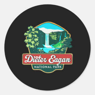 Sticker Rond Parc national Dieter Eagan Randonnée Camping Faune