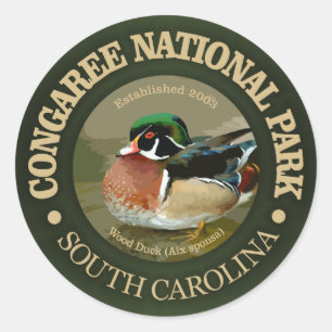 Sticker Rond Parc national du Congaree (Canard à Bois)