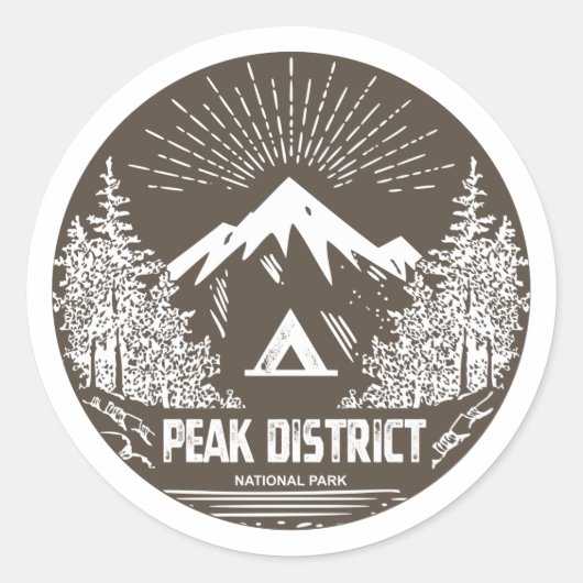 Sticker Rond Parc national du district de Peak (Devant)