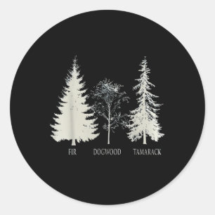 Sticker Rond Parc national du Fir Dogwood Tamarack Vintage Tree