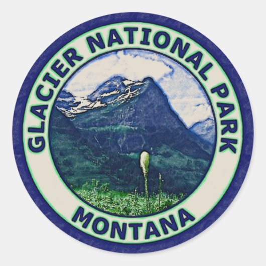Sticker Rond Parc national du Glacier (Devant)