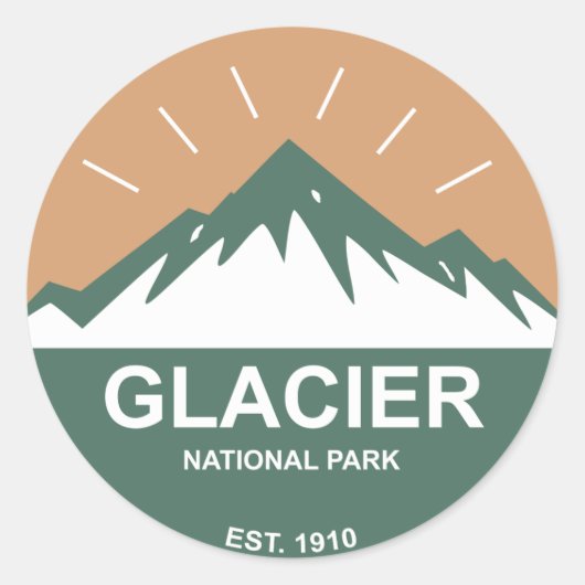 Sticker Rond Parc national du Glacier (Devant)