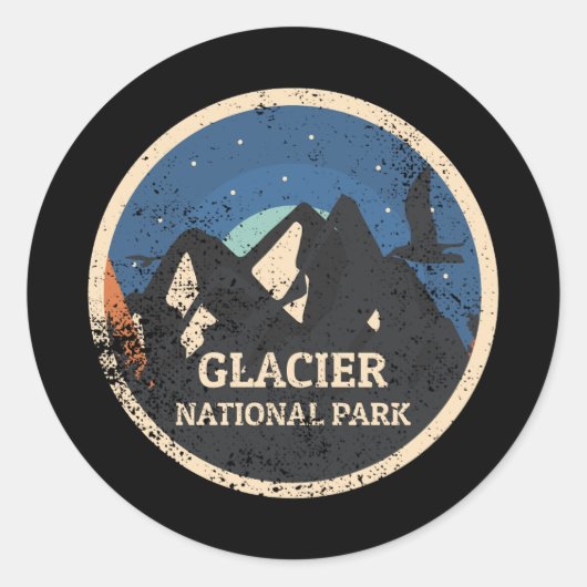 Sticker Rond Parc national du Glacier (Devant)