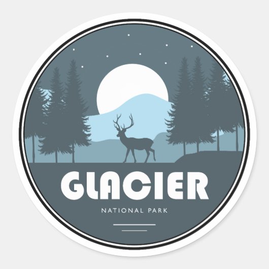 Sticker Rond Parc national du Glacier Deer (Devant)