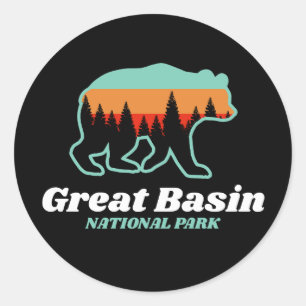Sticker Rond Parc national du Grand Bassin Nevada Bear Retro
