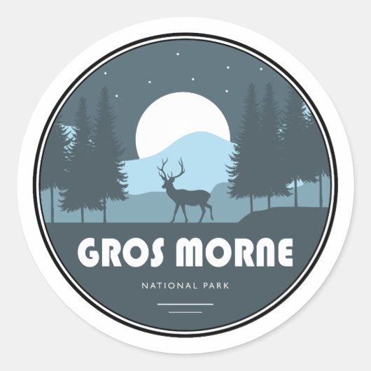 Sticker Rond Parc national du Gros-Morne Deer (Devant)