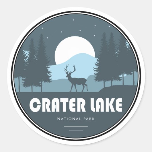 Sticker Rond Parc national du lac Crater Deer (Devant)