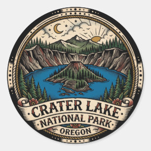 Sticker Rond Parc national du lac Crater Oregon