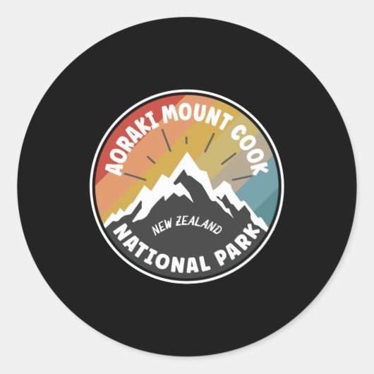 Sticker Rond Parc national du Mont Cook Aoraki NZ (Devant)