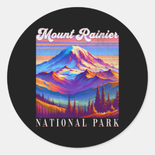 Sticker Rond Parc national du mont Rainier Souvenir d'art de mo