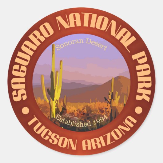 Sticker Rond Parc national du Saguaro (C) (Devant)