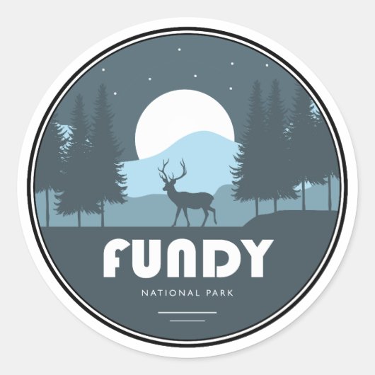 Sticker Rond Parc national Fundy Deer (Devant)