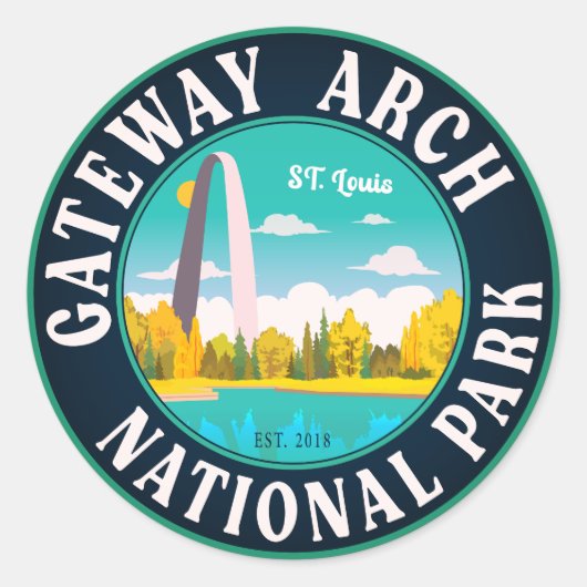 Sticker Rond Parc national Gateway Arch Saint Louis - Missouri (Devant)