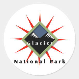 Sticker Rond Parc national, Glacier