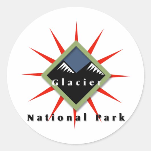 Sticker Rond Parc national, Glacier (Devant)