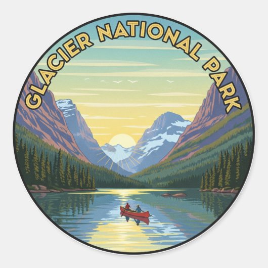 Sticker Rond Parc national Glacier Voyage (Devant)