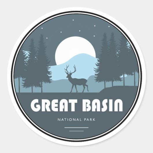 Sticker Rond Parc national Great Basin Deer (Devant)