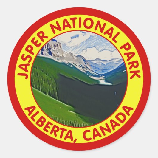 Sticker Rond Parc national Jasper, Alberta, Canada (Devant)