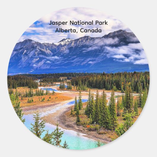 Sticker Rond Parc national Jasper, Alberta, Canada (Devant)