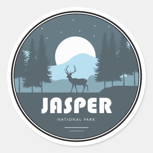 Sticker Rond Parc national Jasper Deer (Devant)