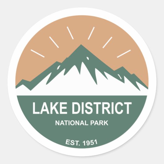 Sticker Rond Parc national Lake District (Devant)