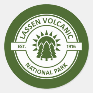 Sticker Rond Parc national volcanique de Lassen Sun Trees