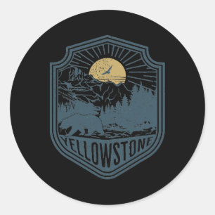Sticker Rond Parc national Yellowstone Bear Nature Randonnée Ou