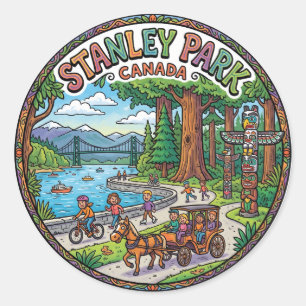 Sticker Rond Parc Stanley, Vancouver Canada
