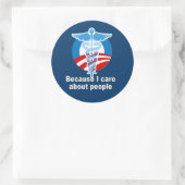 Sticker Rond Parce que je m'intéresse aux gens (Sac)