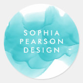 Sticker Rond Parcelle Turquoise Moderne (Devant)
