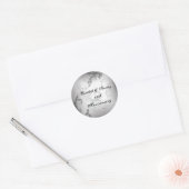 Sticker Rond Parchemin gris noir 25e anniversaire mariage argen (Enveloppe)