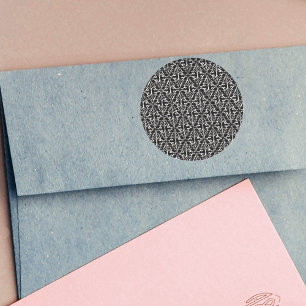 Sticker Rond Parchemins noirs blancs fantaisistes en Motif diam