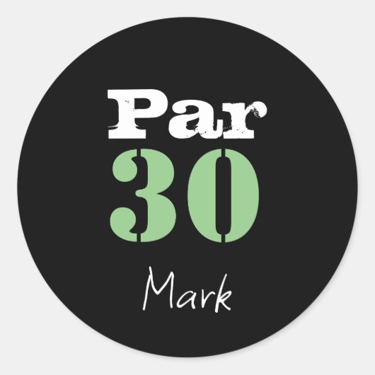 Sticker Rond Parcours de golf de 30 par pour golfeurs de 30e an (Devant)