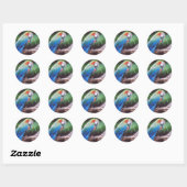 STICKER ROND PARCOURS VERT BLEU (Feuille)