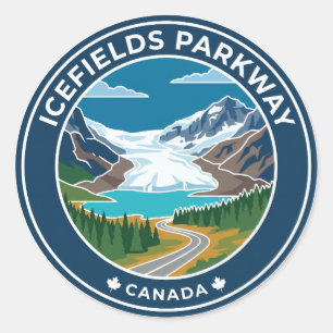 Sticker Rond Parcway des champs de glace Canada
