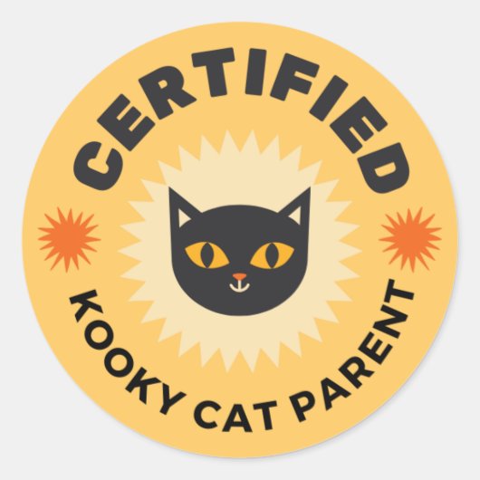 STICKER ROND PARENT DE CHAT FOU CERTIFIÉ (Devant)