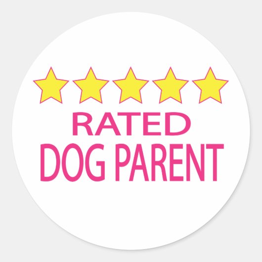 Sticker Rond Parent de chien cinq étoiles (Devant)
