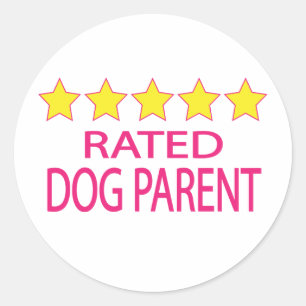 Sticker Rond Parent de chien cinq étoiles