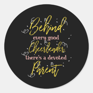 Sticker Rond Parent de pom-pom girl Maman et Papa Design 
