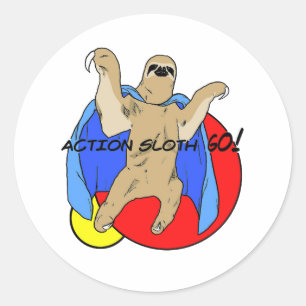 Sticker Rond Paresse d'action colorée